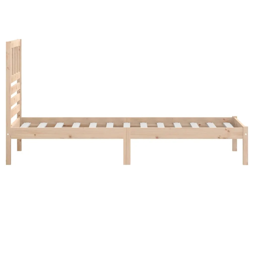 Letto singolo | Letto per adulti | Giroletto in Legno Massello di Pino 90x200 cm