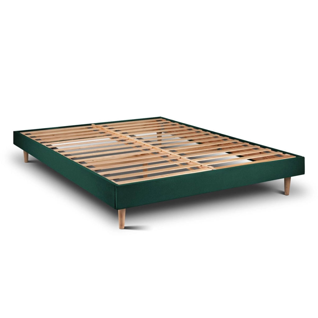 Letto 150x190 cm con testata imbottita - Tessuto velluto