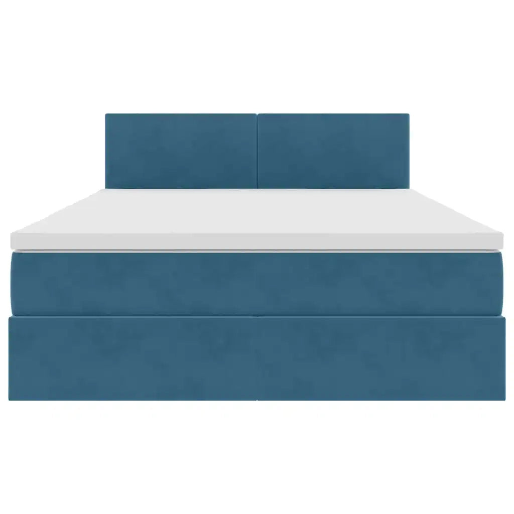 Letto con Contenitore Blu Scuro 140 x 200 cm Velluto
