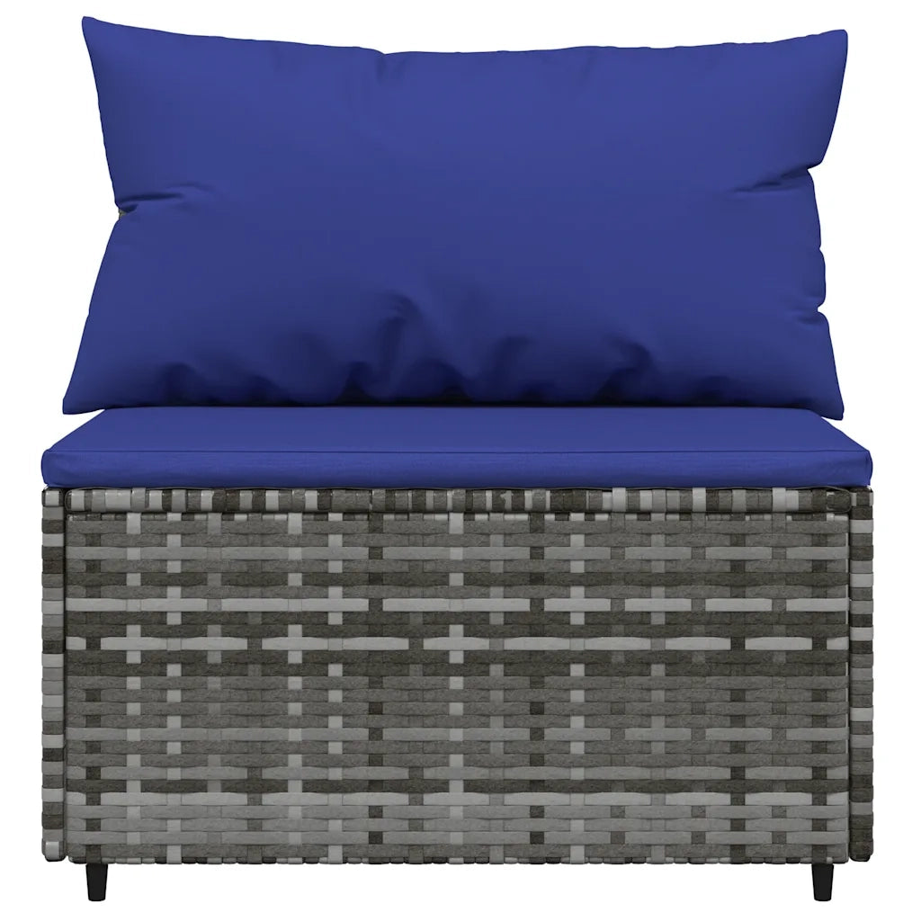 Set Divani da Giardino 4 pz con Cuscini in Polyrattan Grigio 319847