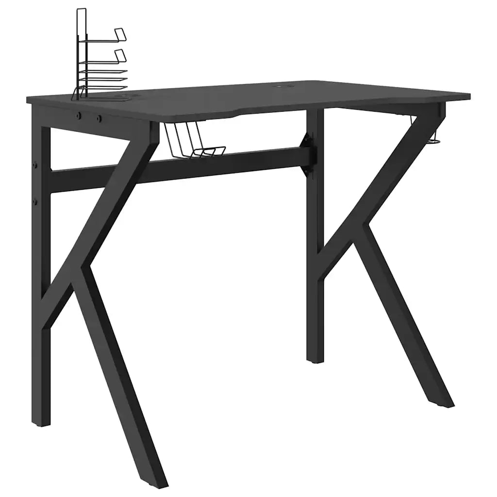 Scrivania da Gaming con Gambe a Forma di K Nera 90x60x75cm cod mxl 61148