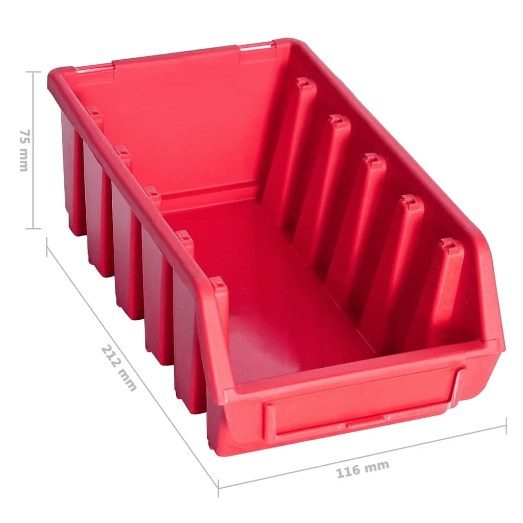 Kit contenitore portaoggetti e pannello da parete da 80 pezzi rosso e nero 02_0003852es