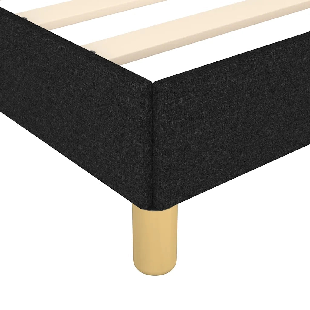 Letto singolo | Letto per adulti | Giroletto con Testiera senza Materasso Nero 90x190 cm Tessuto