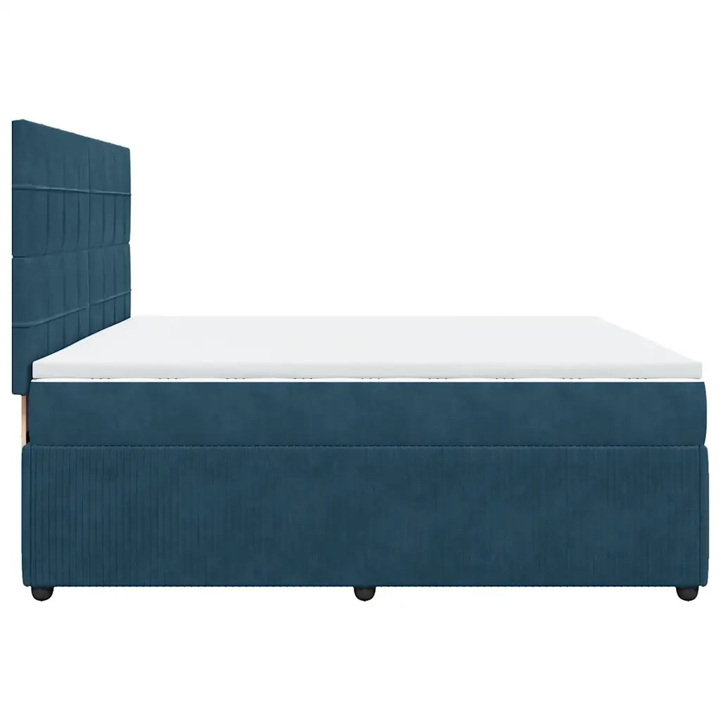 Giroletto a Molle con Materasso Blu 200x200 cm in Velluto 3294734