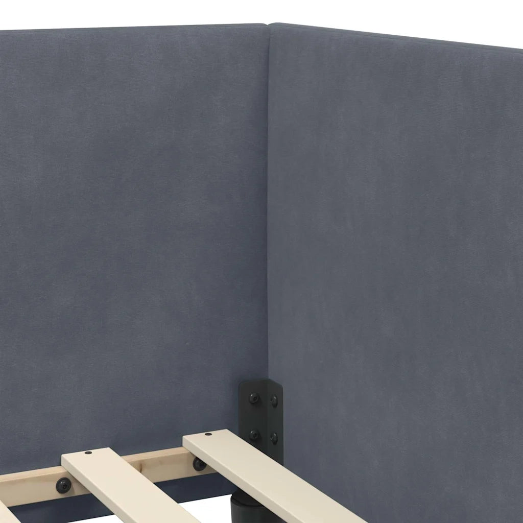 Cornice del letto ad angolo Grigio scuro 90 cm x 200 cm Velluto 42016647