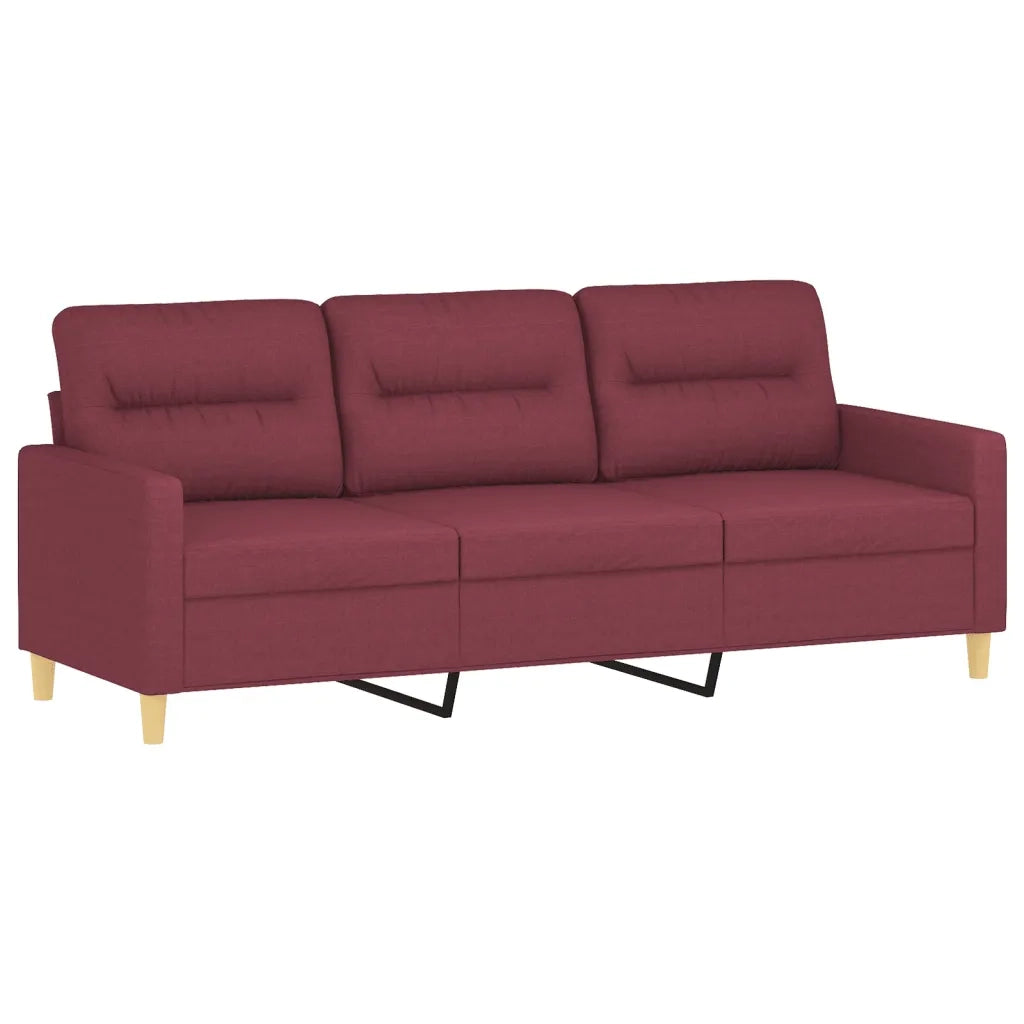 Set di Divani 4 pz con Cuscini Rosso Vino in Tessuto 3201566