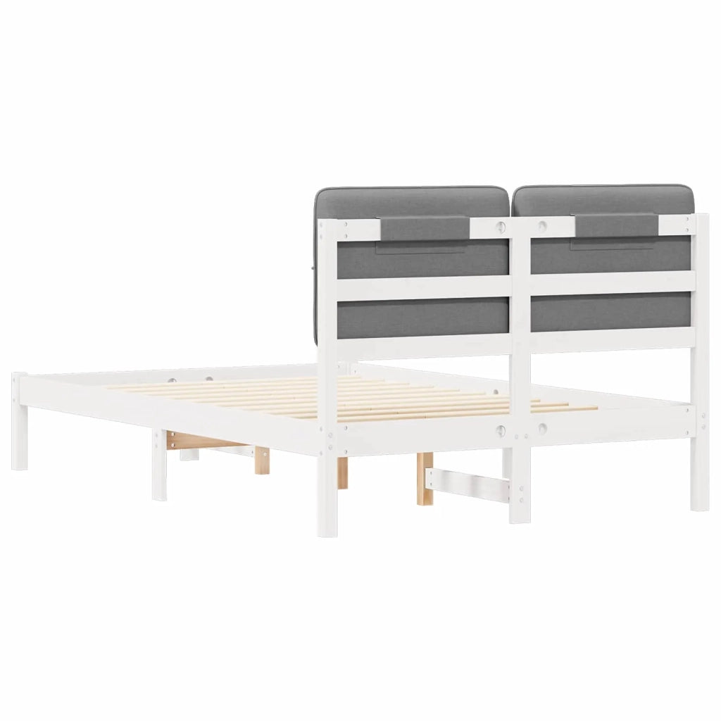 Letto con Testiera Rivestita-Struttura Letto con Testiera Grigio chiaro 120 x 190 cm 981342
