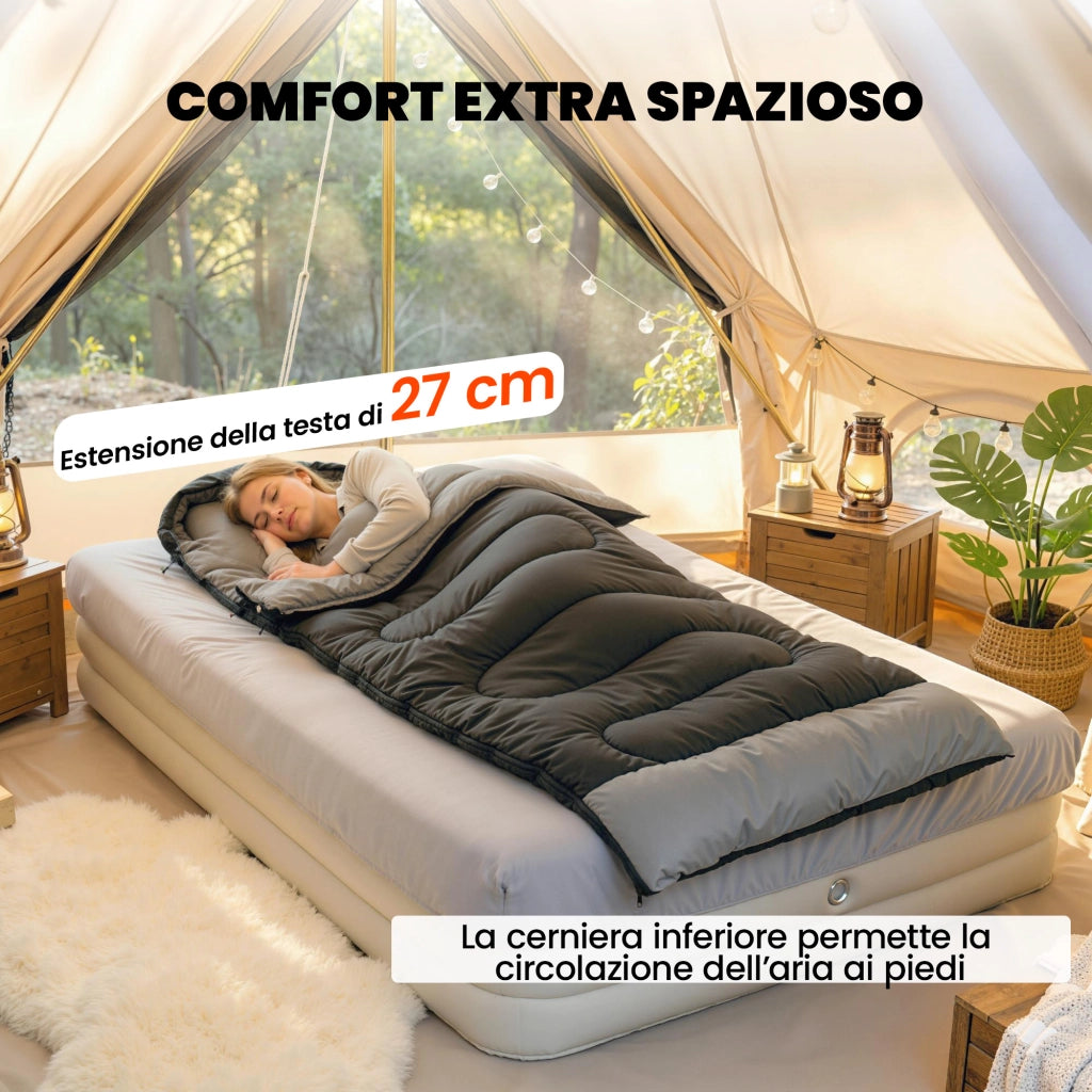 Sacco a Pelo Adulti Leggero Compatto ¨C Xylo ¨C Nero