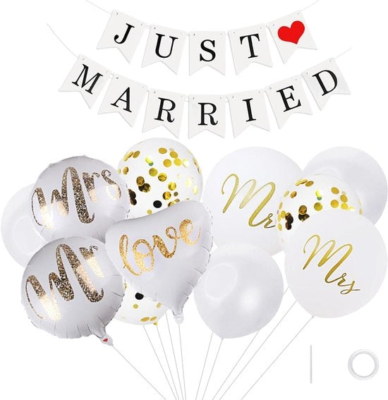 Set di palloni per matrimonio all'aperto - Decorazioni per matrimonio esterne - Palloni con pailletti lampeggianti - Palloni a forma di cuore in alluminio - Multicolore - Incluso dispositivo per gonfiare - Decorazione per feste