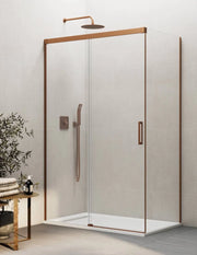 Box doccia THALASSA (BASIC) 1+1 con lato fisso laterale 110x90 cm Rame vetro trasparente