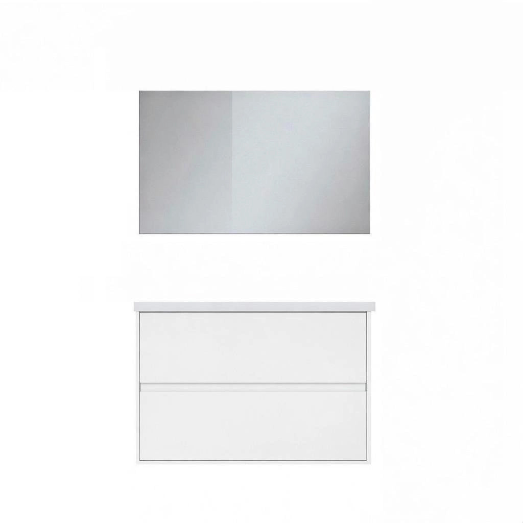 Composizione mobile bagno sospeso con cassetti cm 100 mod. ELEGANCE - Bianco Opaco