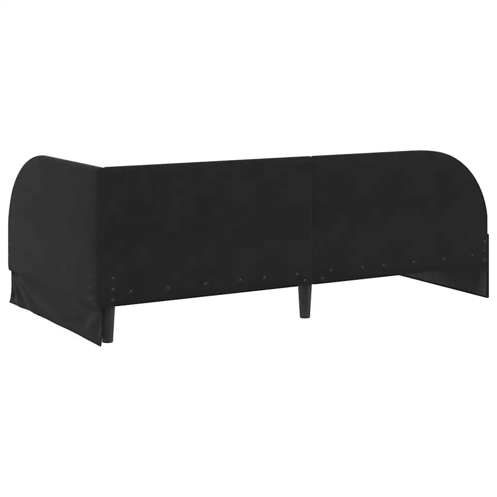 Cornice del letto ad angolo Nero 100 cm x 200 cm Velluto