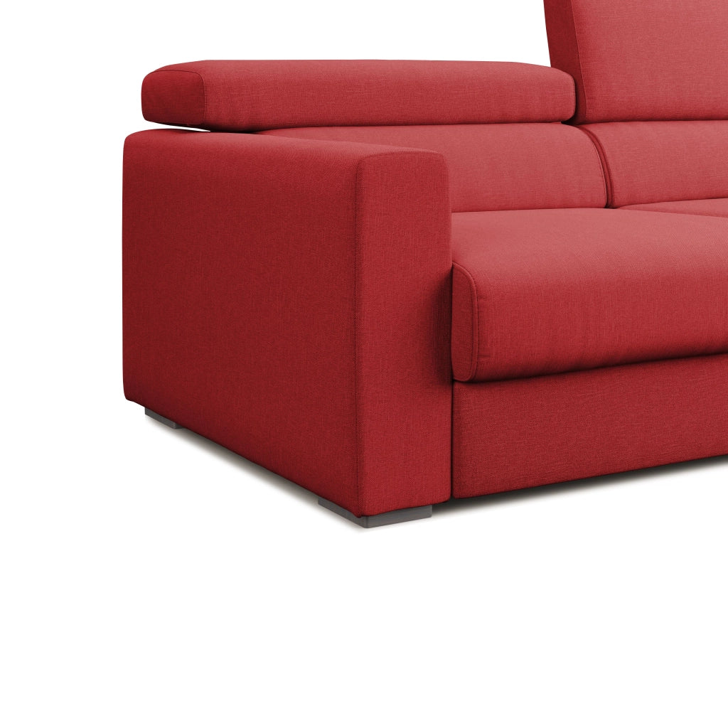 Dylan Divano con pouf estraibile 158 cm rosso