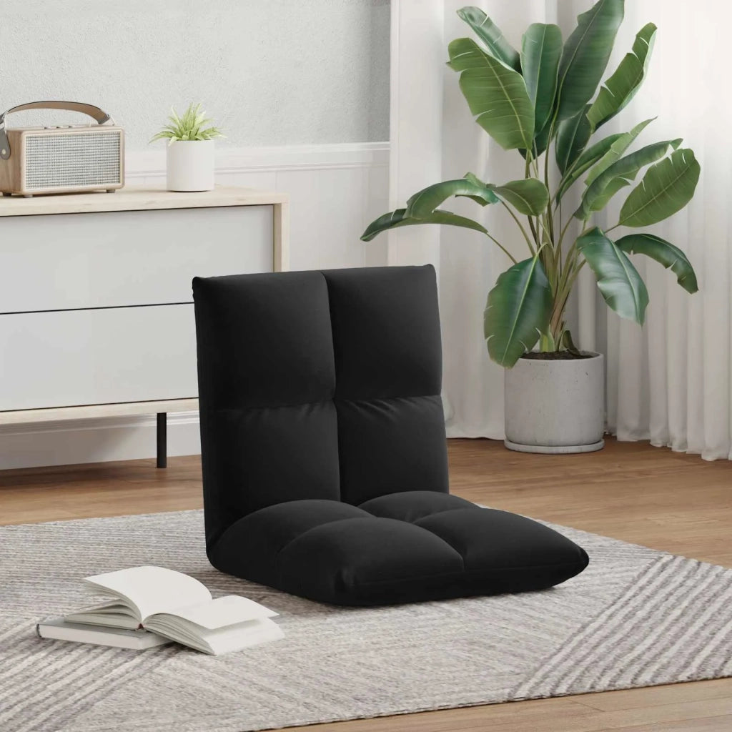 Sedia da Pavimento Nero 50 x 61 x 57 cm Velluto 42028155