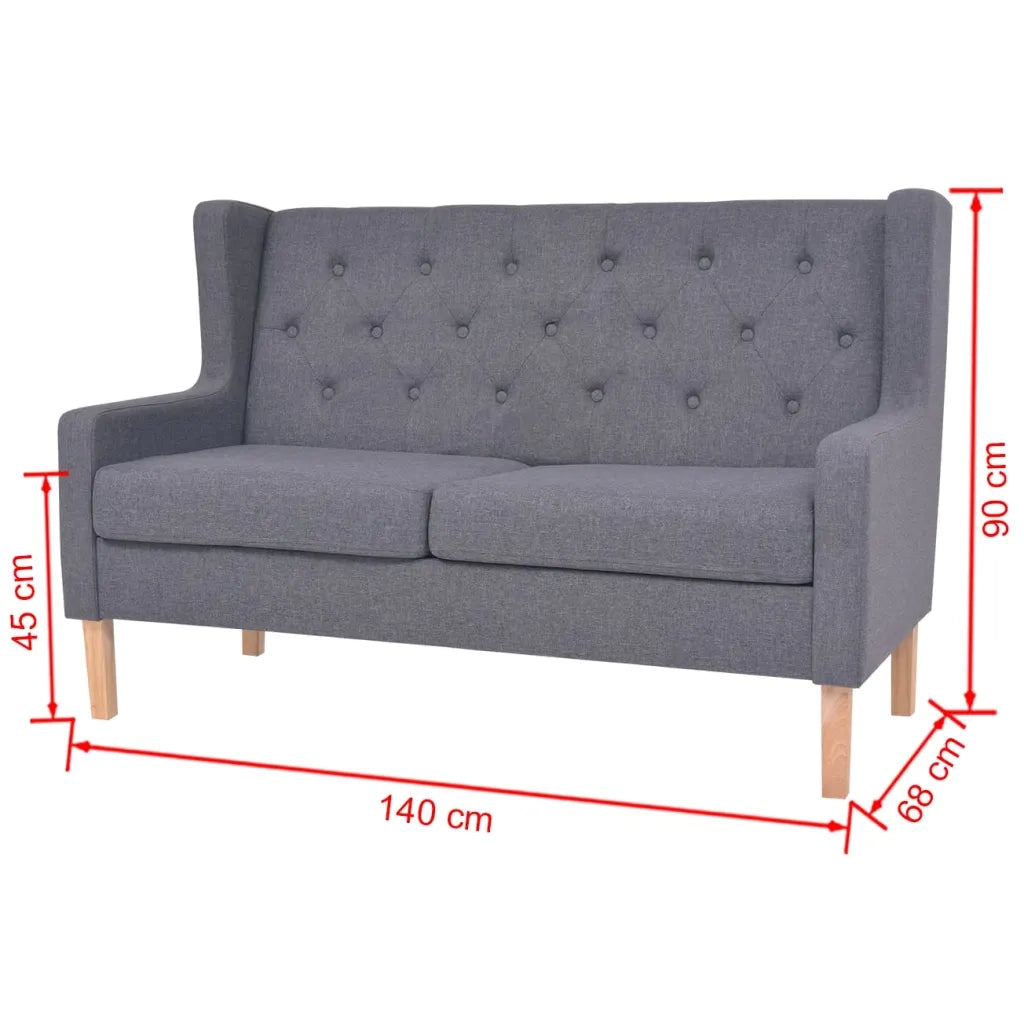 Divano a 2 Posti-Sofa 2 Posti in Tessuto Grigio