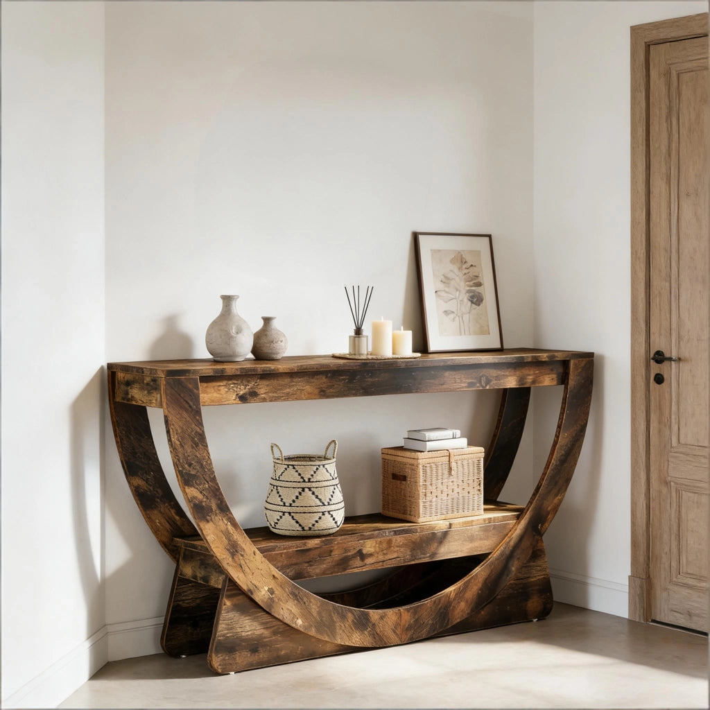 MOBILE TV con 2 ripiani 160x30x80,5 cm MDF Marrone rustico