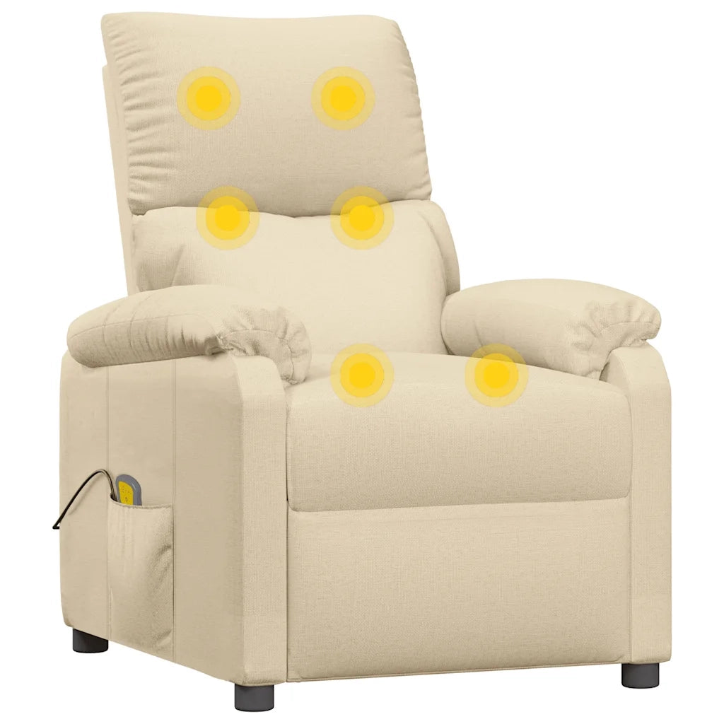 Poltrona Massaggiante Crema in Tessuto 322455