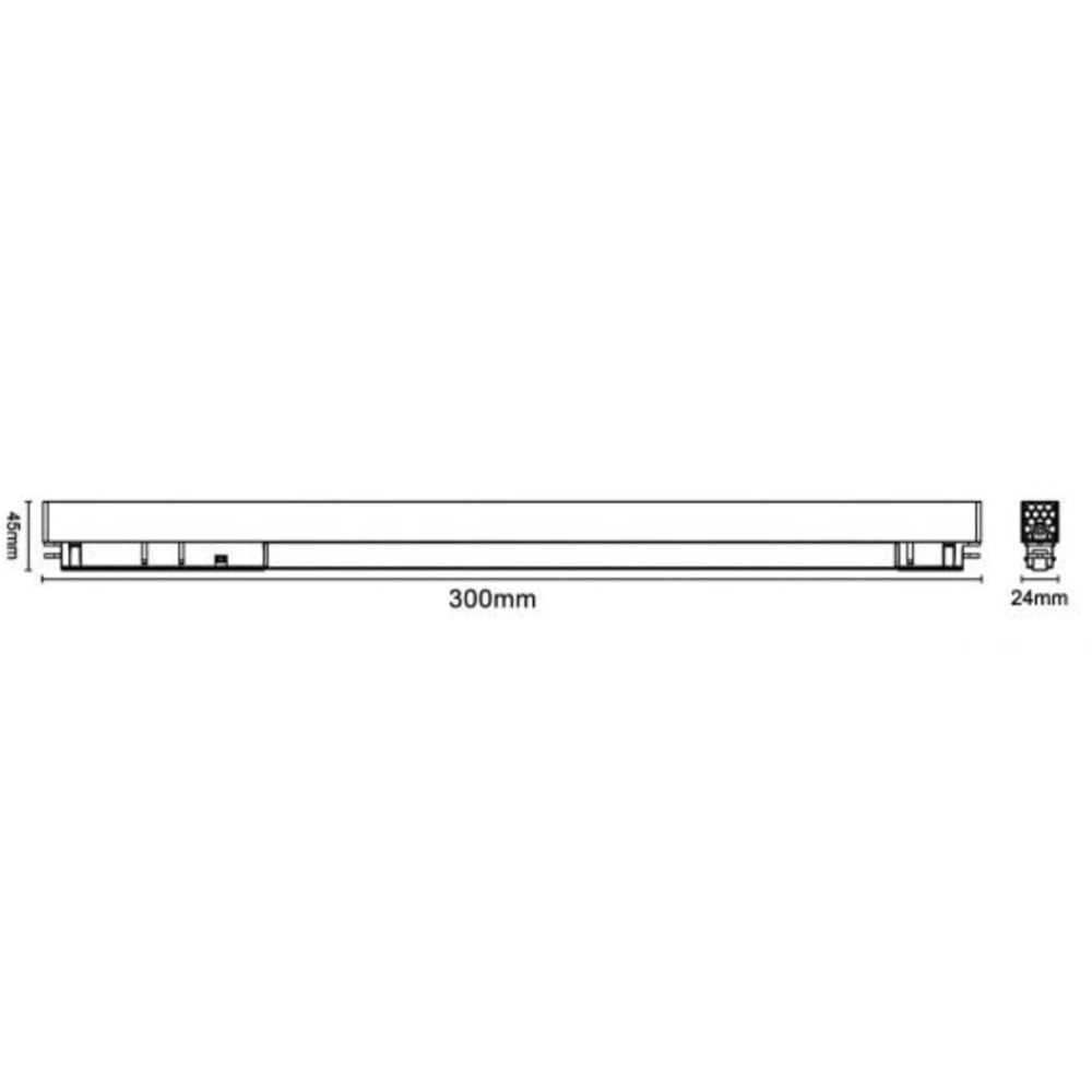 Trade Shop - Faretto Barra Led 18w Magnetico Per Binario Monofase 48v Luce 4000k 3000k Fr-18w -