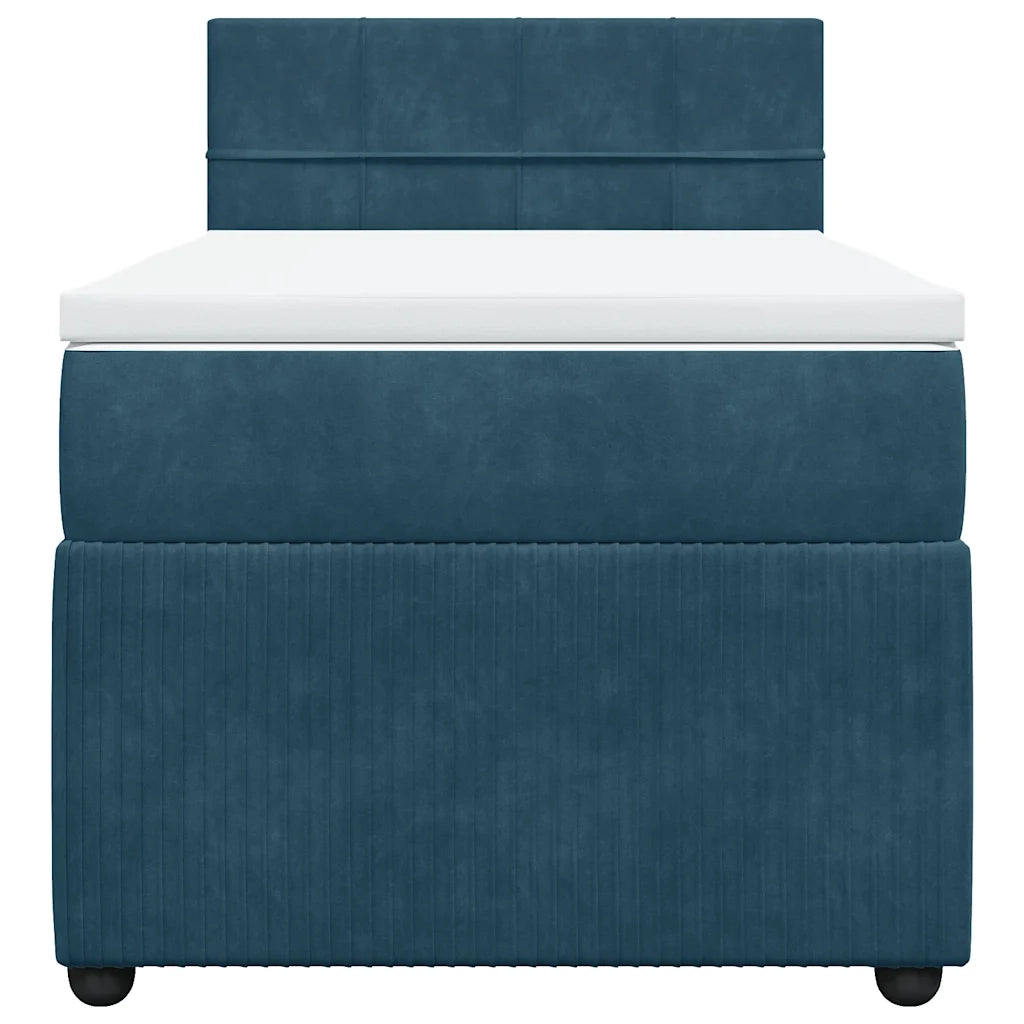 Giroletto a Molle con Materasso Blu 80x200 cm in Velluto 3287594