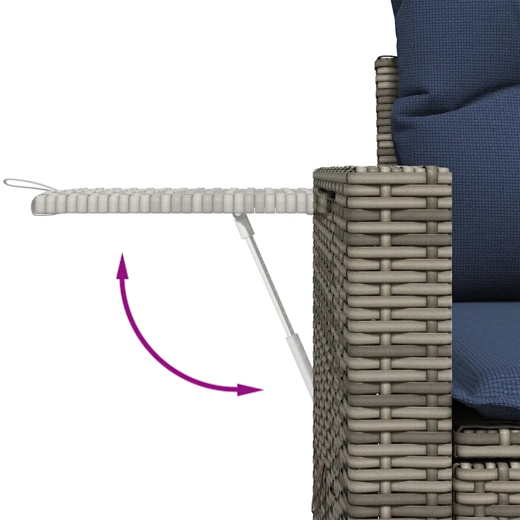 Set Divano da Giardino 5 pz con Cuscini Grigio in Polyrattan 3327148