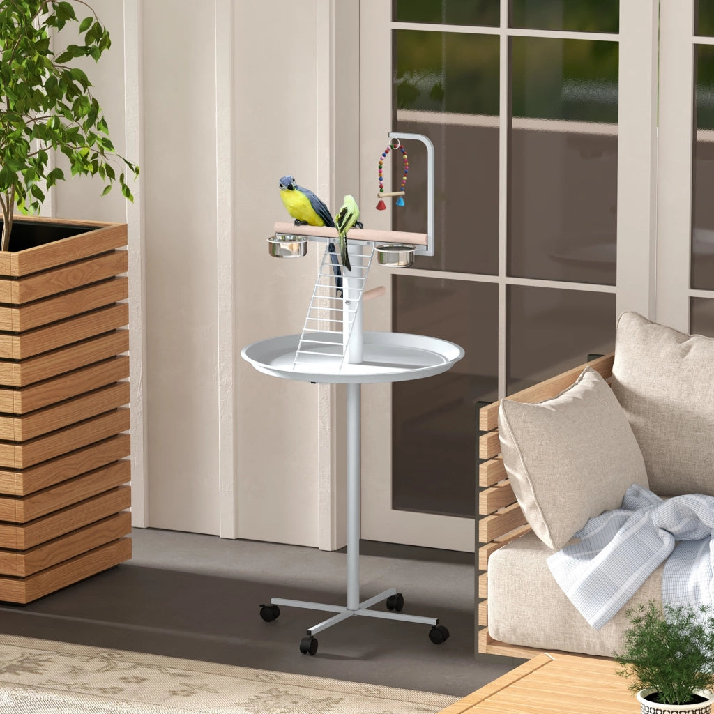 Mangiatoio per Uccelli con Ruote ¨C zephmum ¨C Bianco ?60x138 cm