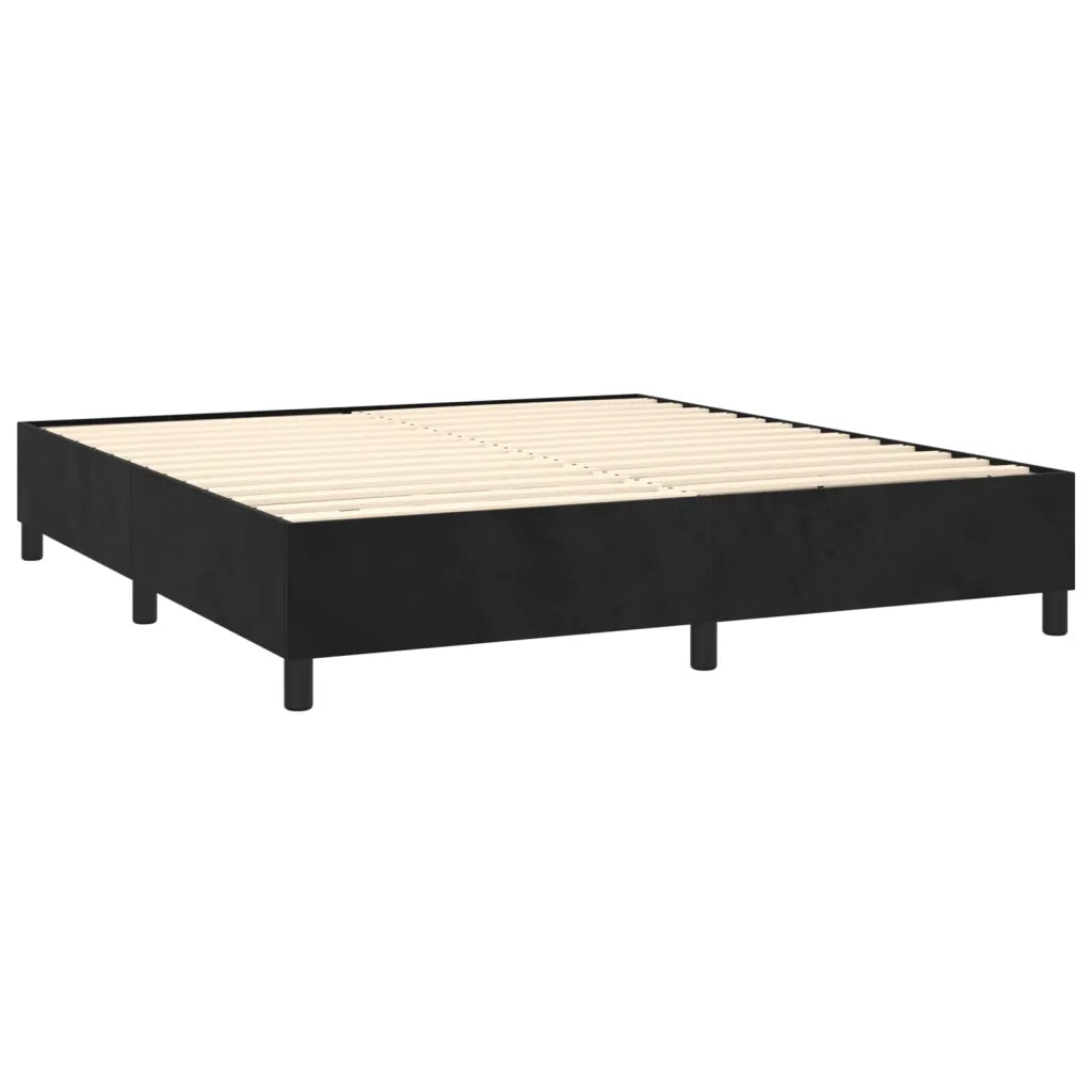 Letto a Molle con Materasso e LED Nero 180x200 cm in Velluto 3136259