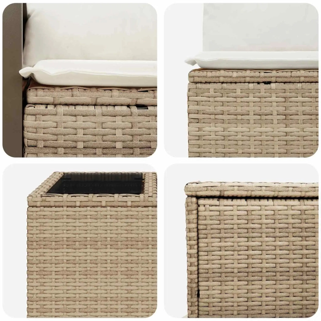 Set di divani 8 pz Beige e Bianco Crema 3448646