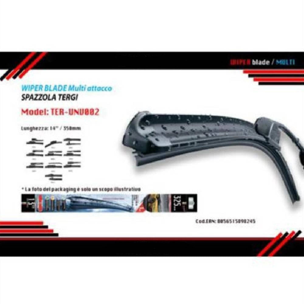 Trade Shop - Spazzola Tergicristallo Universale Multi Attacco Auto 14"/350mm Ter-unv002 Maxtech -