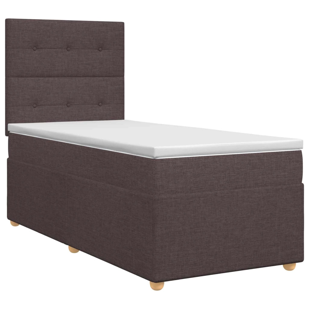Letto box spring con materasso Marrone Scuro 100 x 200 cm 3453819
