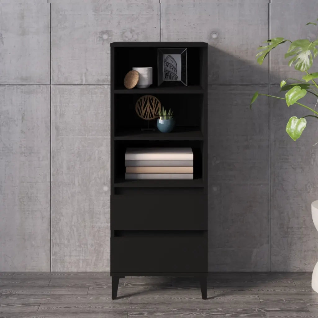Credenza Nero 40x36x110 cm in Legno Multistrato