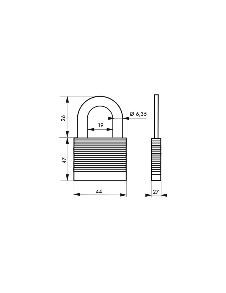 Lucchetto PROTECTOR 44 mm, 2 chiavi – THIRARD