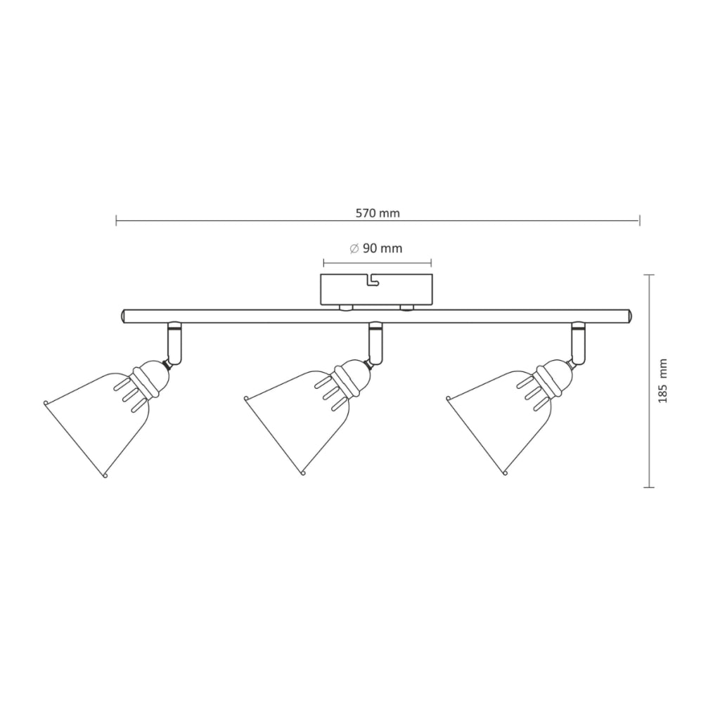 Lampada parete/soffitto orientabile 3 luci menta E14 Polux