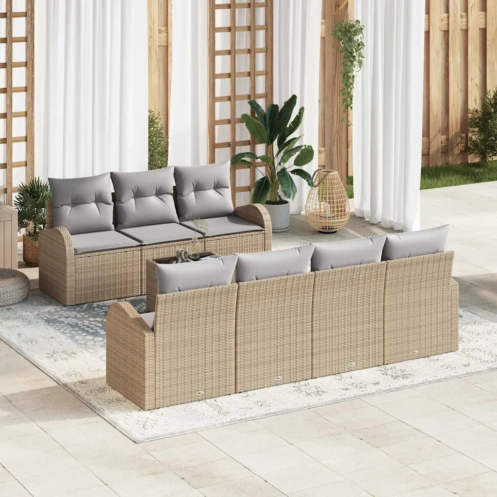 Set Divano da Giardino Beige 55 x 55 x 37 cm polyrattan 3345950
