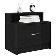 Comodino con Cassetto Rovere Nero 51x31x47 cm 858670