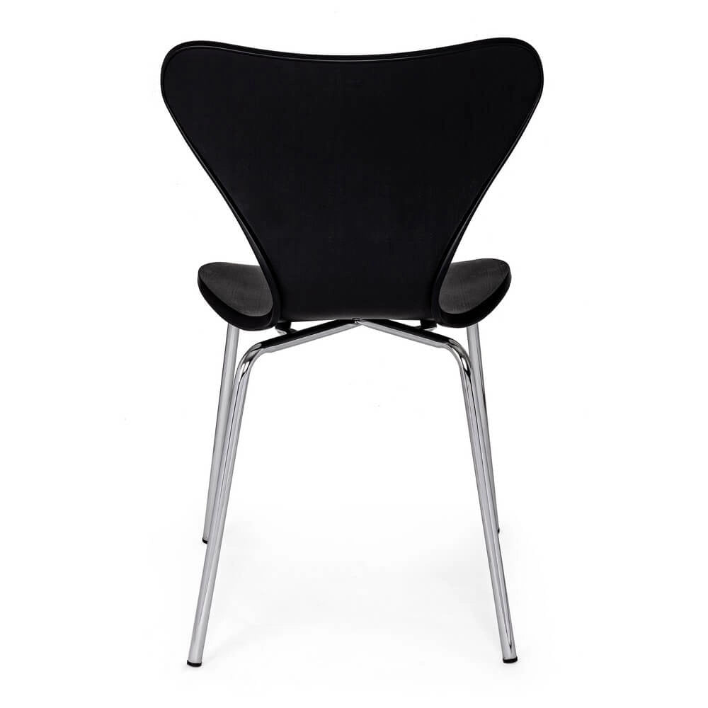 Set di 4 Sedie Impilabili con Seduta in Plastica e Gambe Cromate - LINDSAY