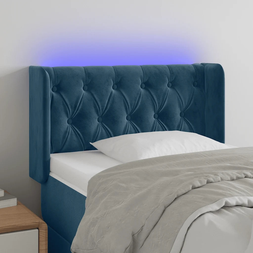 Testiera a LED Blu Scuro 83x16x78/88 cm in Velluto 3123606