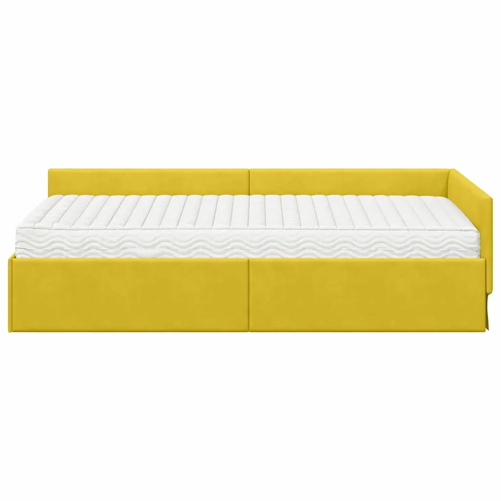 Struttura Letto Angolare con Materasso 2 pcs Giallo Velluto 3393650