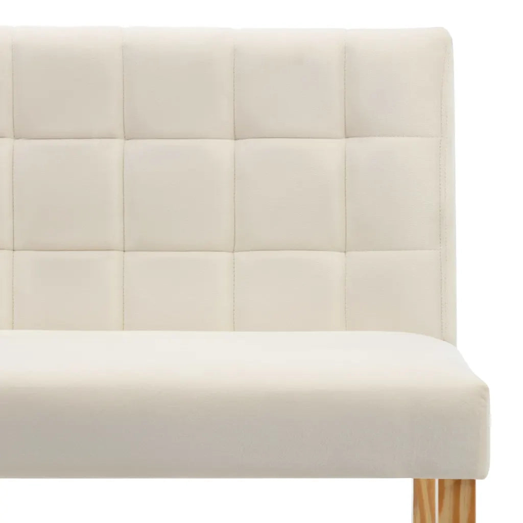 Panca-Sgabello 140 cm Crema in Velluto