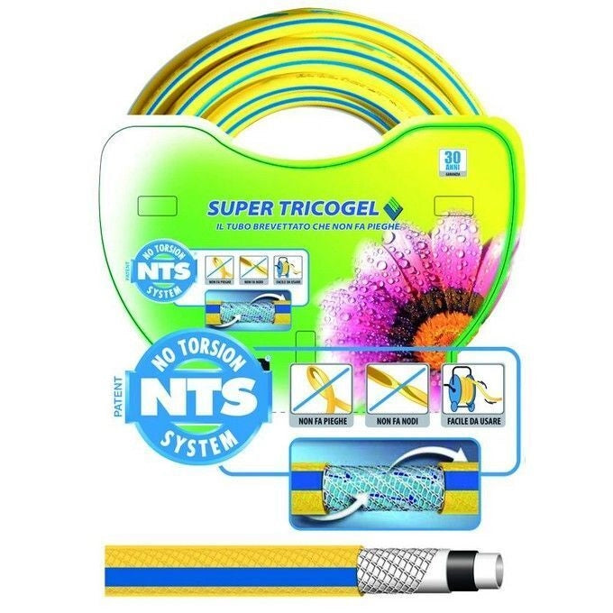 Fitt 76495-50 Tricogel Super NTS Tubo per Irrigazione 5 Strati 25 m 1'' Antitorsione Antipiega Anti-UV colore Giallo