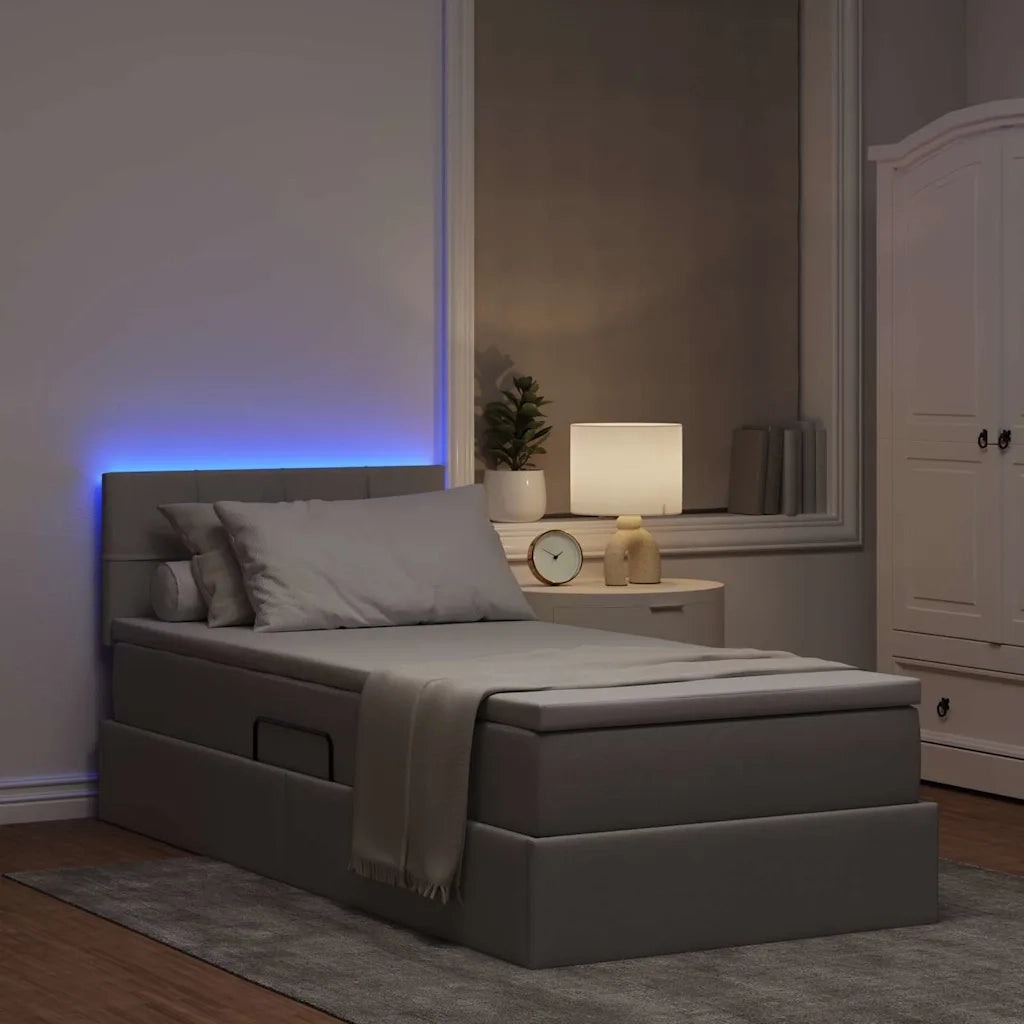 Letto con contenitore e LED con led Talpa 100 x 200 cm Tessuto