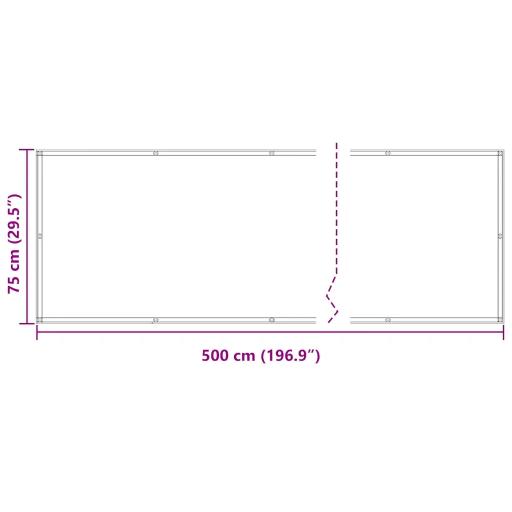 Paravento-Divisorio Balcone Antracite 75x500 cm in Tessuto Oxford