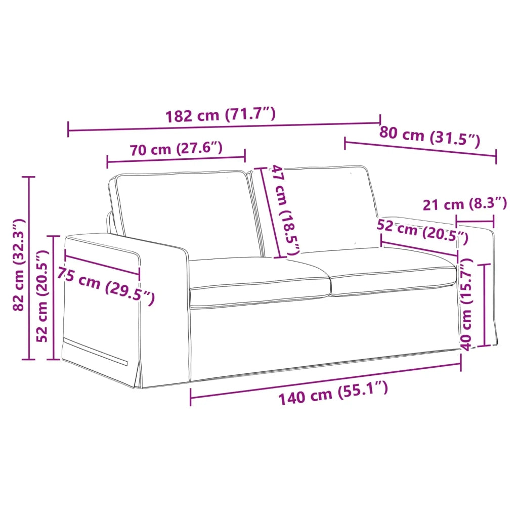 Set di divani 2 pcs Crema 182 x 80 x 82 cm Tessuto 3407549
