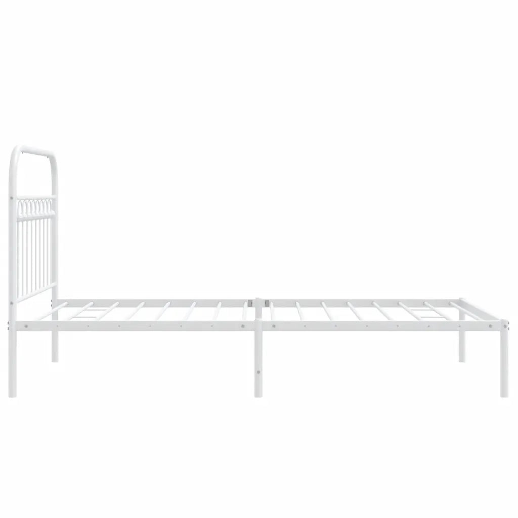 Giroletto con Testiera Metallo Bianco 100x200 cm 376644