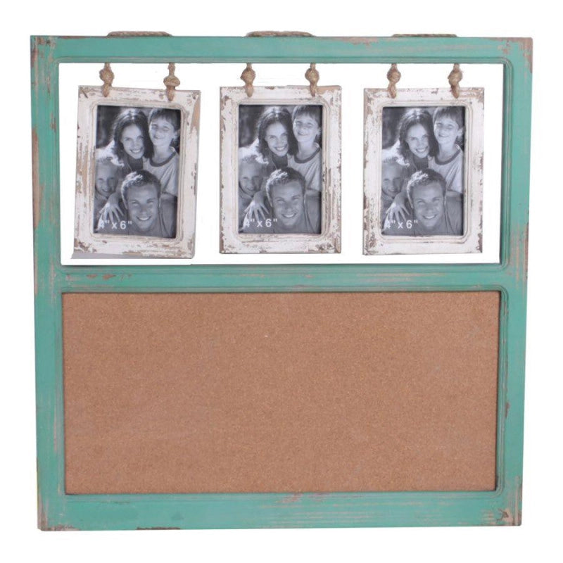 Portafoto muro legno rettangolare multiplo 3p cm 54x2,5h55