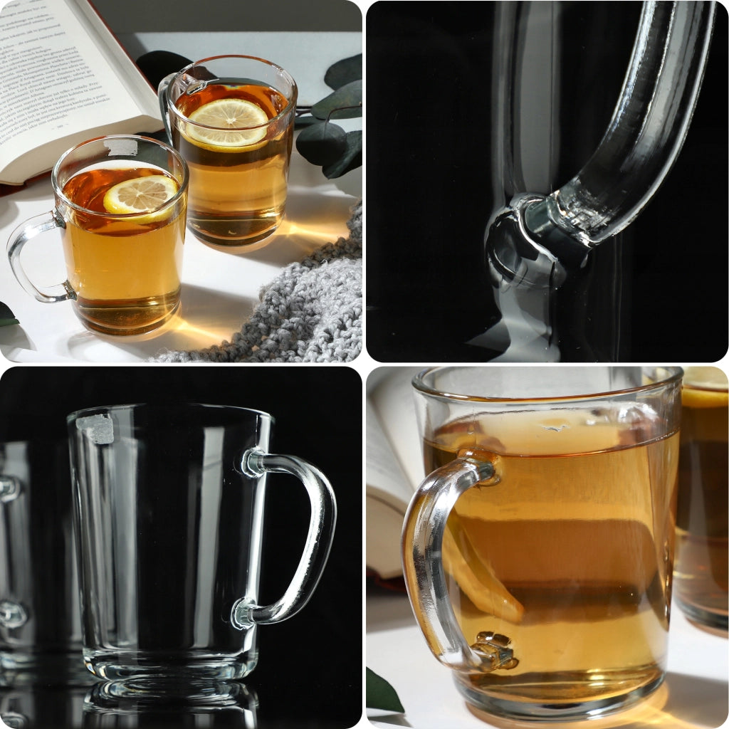Set di 6 bicchieri da tè e caffè invernali KADAX da 410 ml con manici.