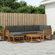Set di divani da esterno con cuscino 7 pcs Naturale e Antracite 3385378