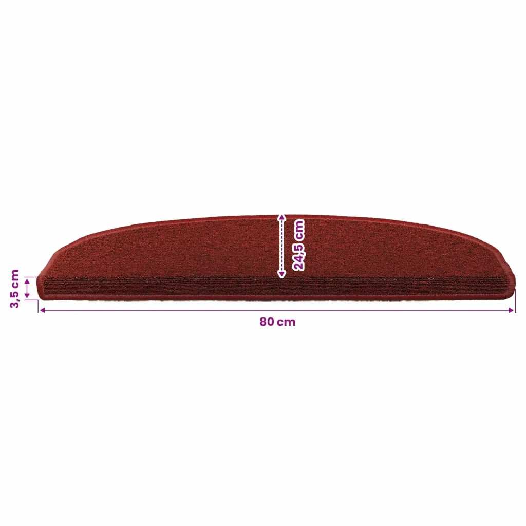 Tappetini per scale autoadesivi 15 pz | Gradini per Scale Rosso Bordeaux