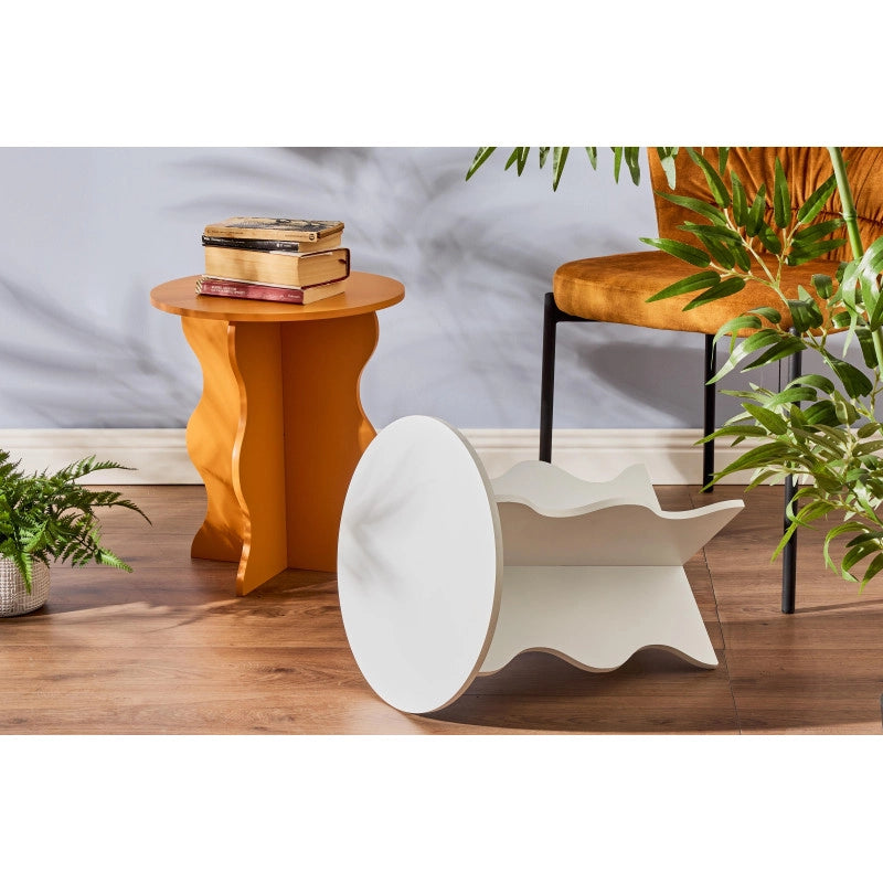 Set di 4 Tavolini Sally In Mdf 12mm 39x39x45cm Ocra