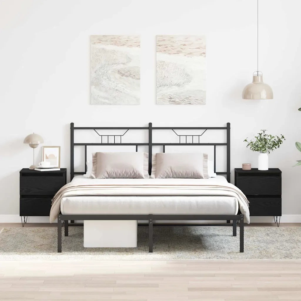 Armadio da Notte con cassetto 2 pcs Rovere nero 40 x 35 x 50 cm 863487
