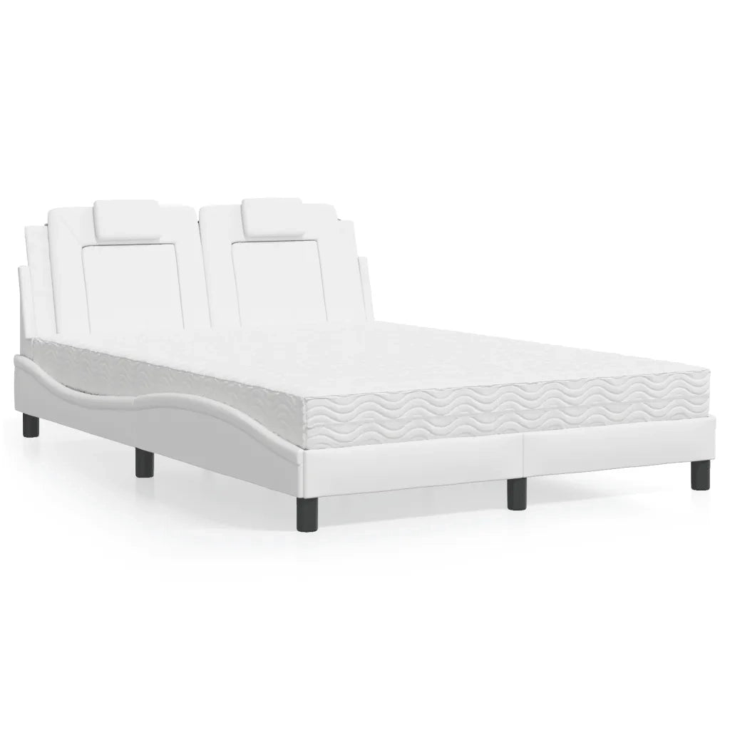 Letto Viana con Materasso Bianco 140x200 cm in Similpelle